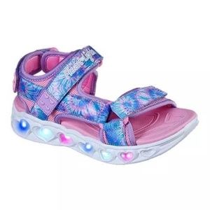 BRAND NEW youth girl skechers color groove light up sandals size 3Y (lights up)